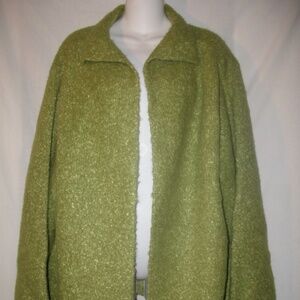 green alpaca silk wool cardigan open thick